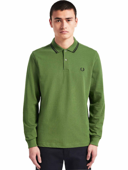 Fred Perry Polo Bluză cu mânecă lungă Verde