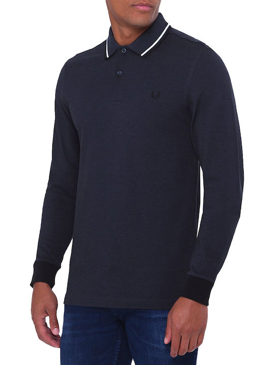 Fred Perry Herren Langarmshirt Polo Navy