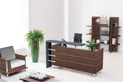 Woodwell Proline Office Reception Καρυδί L180xW75xH110cm