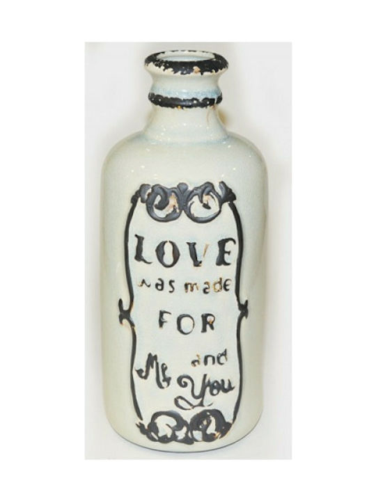 Vază Decorativă Ceramică Love Alb 14x14x36.5cm 1buc