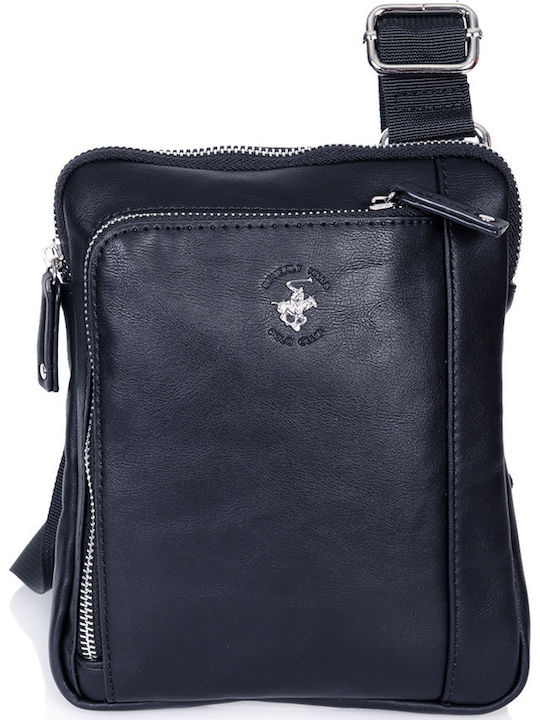 Leather Men's Bag Shoulder / Crossbody Navy Blue