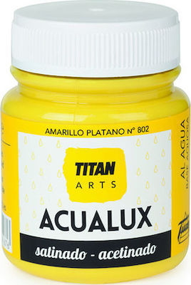 Titan Acualux Satin Liquid Craft Paint Yellow for Wood Νερού Μεταλλικών Αποχρώσεων Amarillo Platano 802 100ml