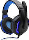 Komc G311 Over Ear Gaming Headset με σύνδεση 2x3.5mm / USB Black/Blue