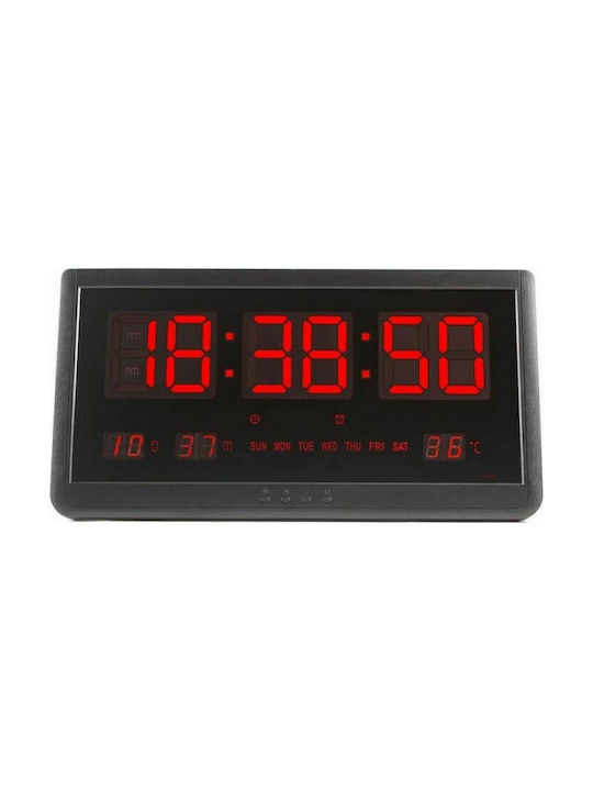 Ρολόι Τοίχου Ψηφιακό Με Φωτισμό LED Πλαστικό 48x25cm