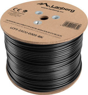 Lanberg F/FTP Cat.5e Καλώδιο Δικτύου Ethernet χωρίς ακροδέκτες 305m Μαύρο