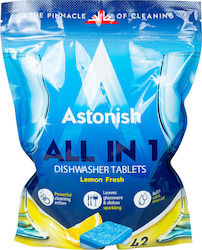 Astonish All In 1 42 Κάψουλες Πλυντηρίου Πιάτων με Άρωμα Λεμόνι