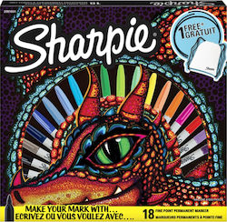 Sharpie Fine Permanent Markers 1mm Multicolour 18pcs