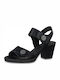 Jana Anatomic Leather Women's Sandals Black