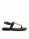 Ragazza Leather Women's Flat Sandals in Black Color