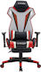 Fylliana D01 Artificial Leather Gaming Chair with Adjustable Arms and Footrest Black / Red / White