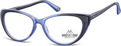 Montana Eyewear MR64 Women's Reading Glasses +2.00 in Blue color MR64C