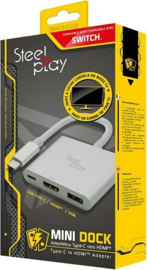 Steelplay Mini Dock Converter for Switch In White Colour