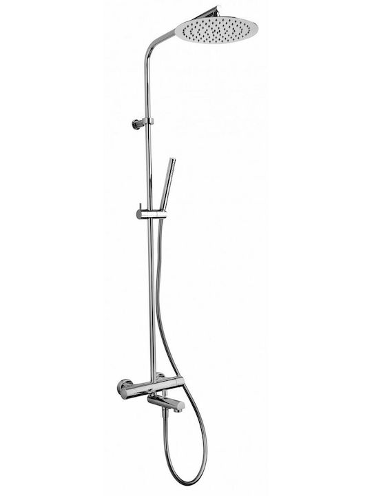 Paini 14517 Coloană de duș cu Baterie 119cm Argint