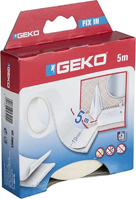 Geko Λευκή Αυτοκόλλητη Αφρώδης Ταινία Διπλής Όψης Λευκή 19mmx5m