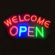 Welcome Open LED Beschriftung Einseitig 50x26cm