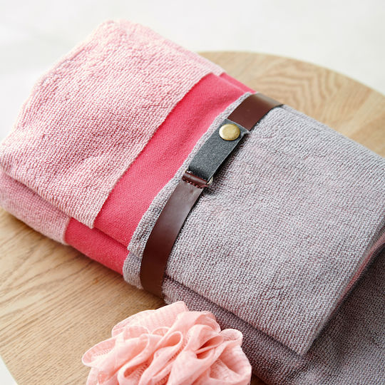 Palamaiki Palamaiki Badetuch-Set 2 Stück Fandago Rosa Gewicht 500gr/m²