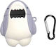 Lykl Shark Θήκη Σιλικόνης με Γάντζο σε Γκρι χρώμα για Apple AirPods