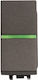 Abb Zenit Recessed Wall Switch Lighting One-Way with Frame Brown