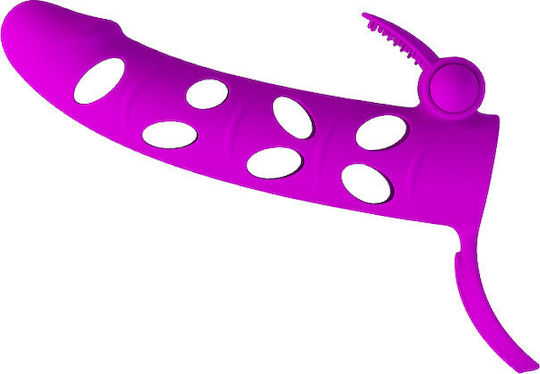 Pretty Love Penis Extension with Vibration Purple 17cm