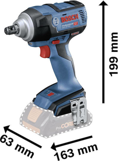 Bosch GDS 18V-300 Brushless Impact Wrench Battery 18V Solo with Bit Size 1/2"