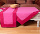 Silk Fashion Tablecloth Cotton with Embroidery Set Bg17 Fuchsia-Purple 140x180cm