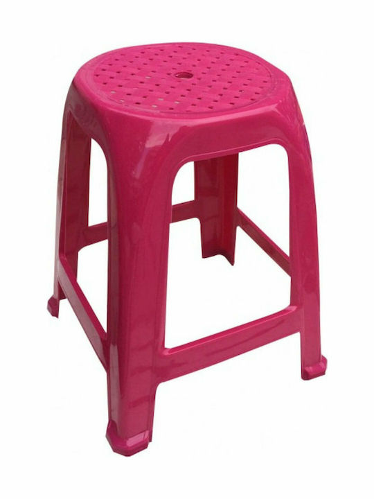 Plastic Stool Outdoor Ρόζ 1pcs 37x37x47cm