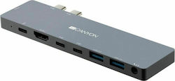 Canyon Двоен USB-C Докинг станция с HDMI 4K PD (CNS-TDS08DG)