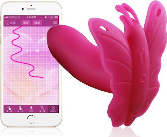 Realov Lydia I Smart Butterfly Vibe Mini Κλειτοριδικός Δονητής με Απομακρυσμένο Έλεγχο 8.5cm Pink