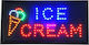 Ice Cream Semn LED cu mișcare Cu o singură față 50x26cm