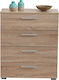 Ritmo 4F Wooden Chest of Drawers with 4 Drawers Sonoma 68x35x80.5cm