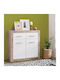 Sideboard Etna Wooden with Drawers Grey Oak / White Lacquer 93x35x90.5cm
