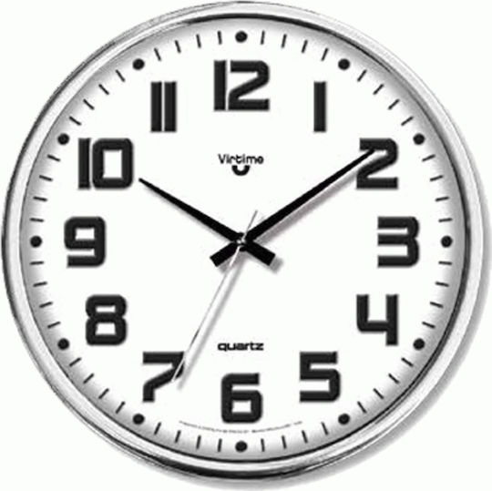 Virtime Ceas de Perete Plastic Alb Ø25cm