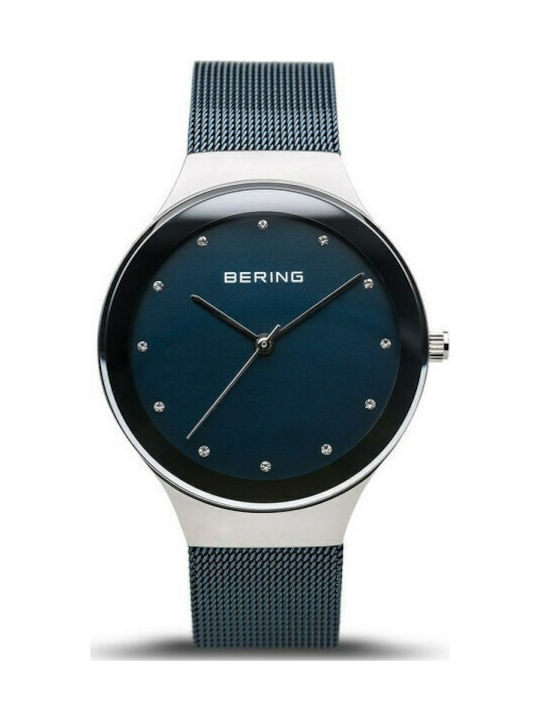 Bering Time Classic Uhr mit Marineblau Metallarmband