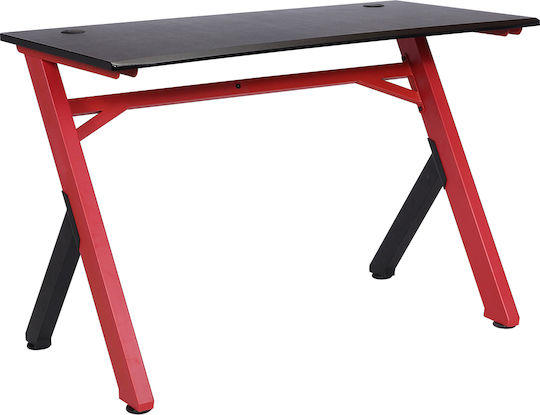 Birou de Jocuri Varr Gaming Monaco Lemn Roșu cu Picioare Metalice 120x60x80cm
