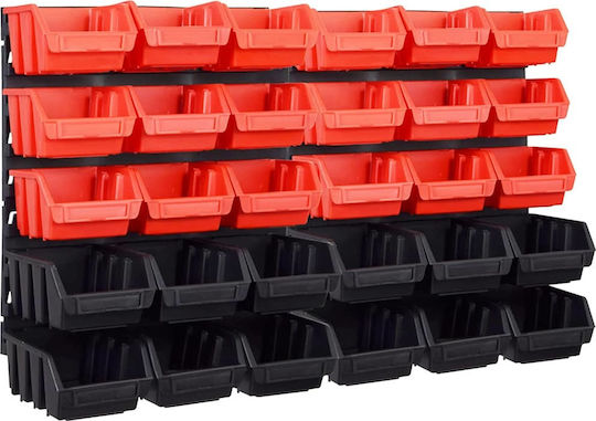 vidaXL Plastic Tool Bin Organiser 32pcs