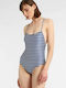 Funky Buddha One-Piece Swimsuit with Open Back Blue