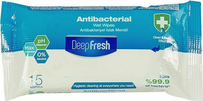 Deep Fresh Antibacterial Wet Wipes 15τμχ | Skroutz.gr