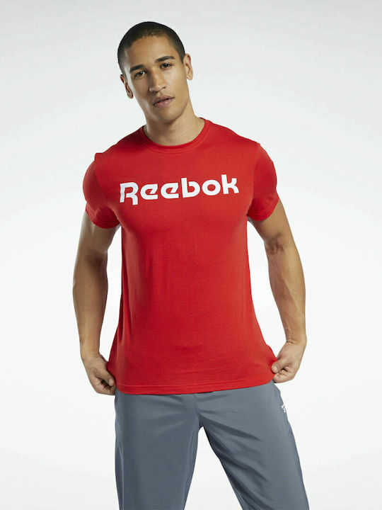 Reebok Graphic Series Linear Men's Athletic T-shirt Short Sleeve Motor Red