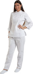 Axon Coat Chef Female White with Long Sleeve Pe...