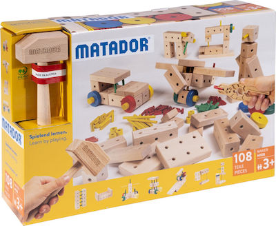 Matador Παιχνίδι Κατασκευών Ξύλινo Maker 108pcs για Παιδιά 3+ Ετών