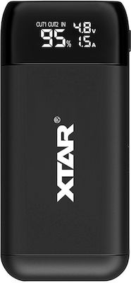 XTAR PB2S USB Ladegerät 2 Batterien Li-Ion Größe 18650/21700