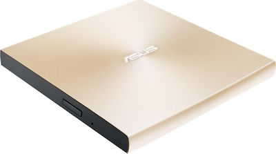 Asus ZenDrive U9M Externer Optisches Laufwerk Aufnahme/Wiedergabe DVD/CD für Schreibtisch / Laptop Gold