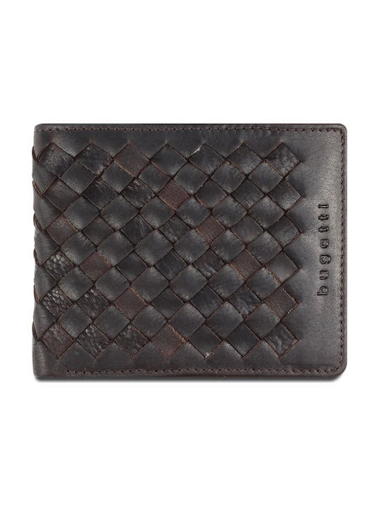 Bugatti Woven Men's Leather Wallet Brown