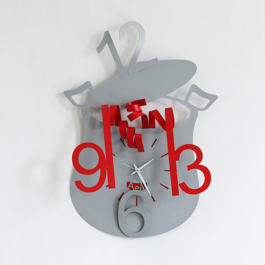 Arti E Mestieri Chef 3D Analog Metallic Grey Wall Clock 50x35cm