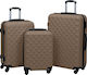 vidaXL Set of Suitcases Brown Set 3pcs 92418