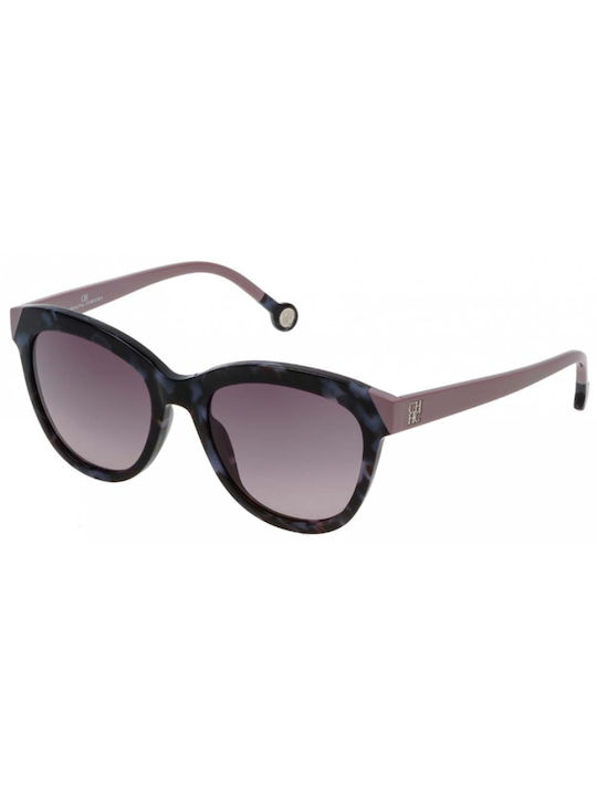Carolina Herrera Women's Sunglasses with Multicolour Tartaruga Plastic Frame and Pink Gradient Lens SHE743 0721