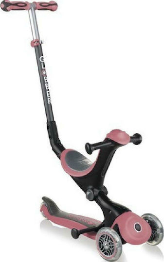 Globber Kids Foldable Scooter Go-Up Deluxe 3-Wheel with Seat for 15 Months Pink
