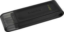 Kingston DataTraveler 70 32GB USB 3.2 Stick mit Verbindung USB-C Schwarz