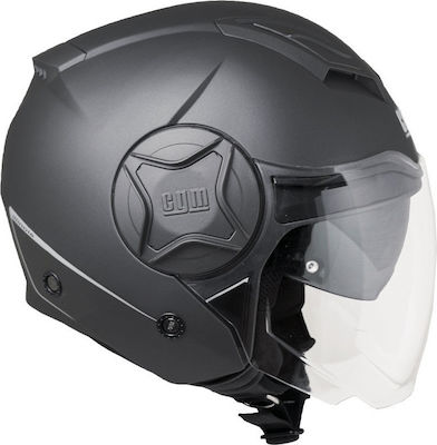 CGM 129A Illinois Jet Helmet with Sun Visor ECE 22.05 1100gr Antracite Matt 129A-BLV-10