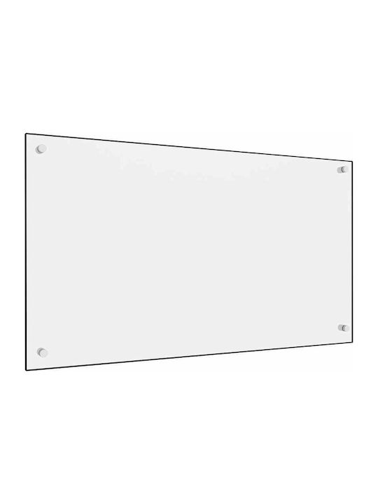 vidaXL Dreptunghiulară Bucătărie Înapoi din Sticlă în culoarea Alb 90x50cm 249458 1buc